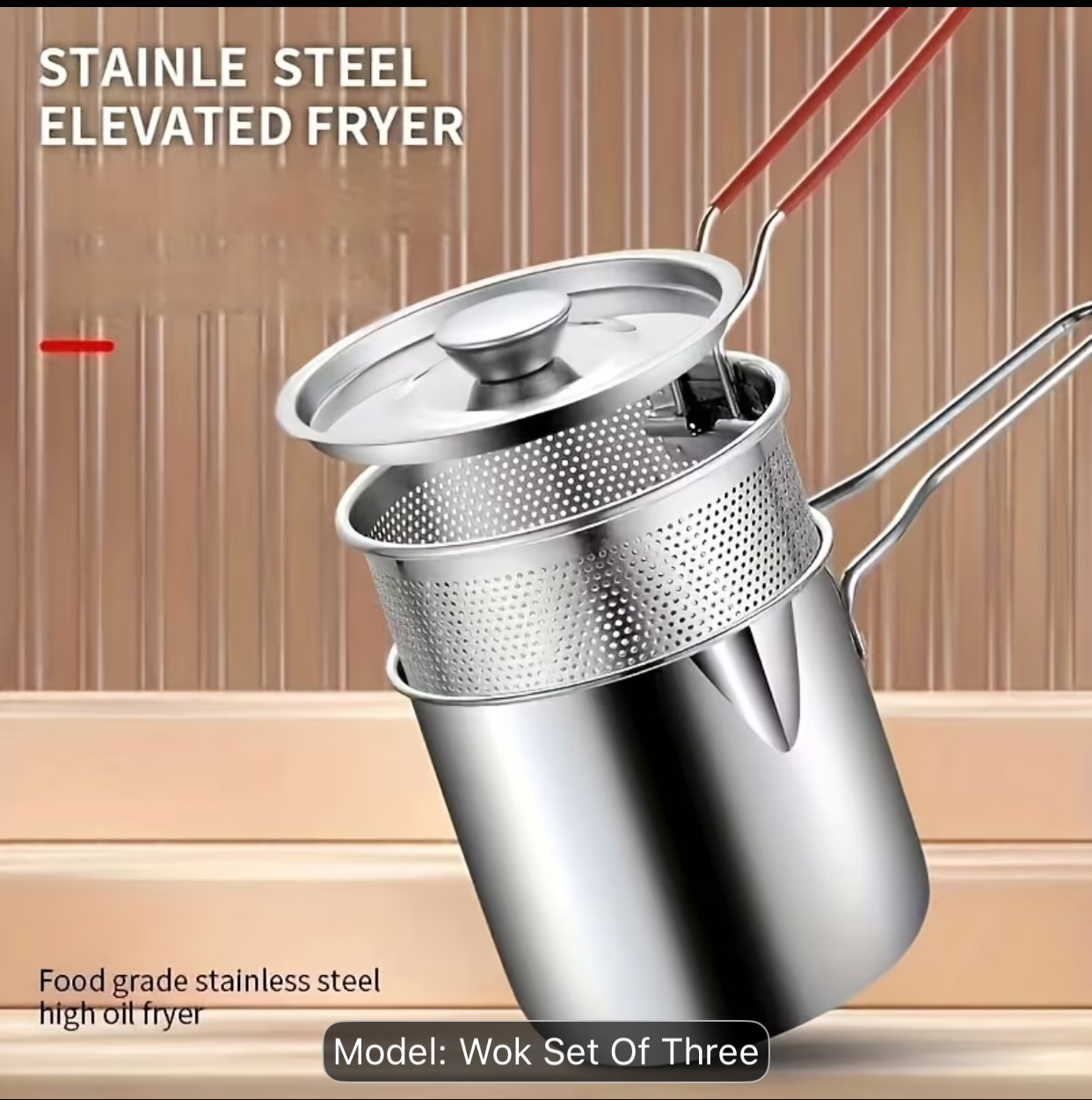 3-Piece Stainless Steel Deep Fryer and Asparagus Pot Set – High-Capacity Multi-Cooker with Deep Fine-Mesh Strainer Basket Insert