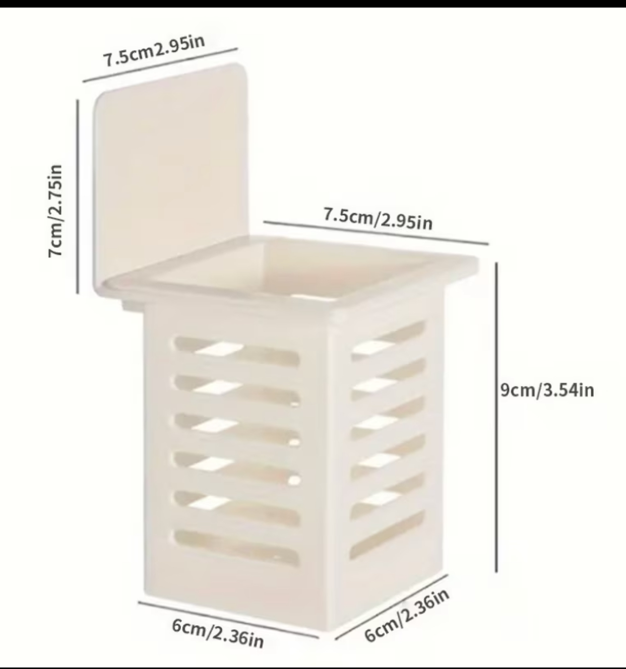 Cream White Adhesive Wall-Mounted Storage Basket – Small Ventilated Organizer Cup for Bathroom & Kitchen 2