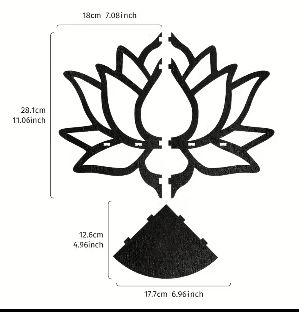 Black Lotus Flower Floating Corner Wall Shelf – Mythical Silhouette Wooden Crystal & Essential Oil Display 3