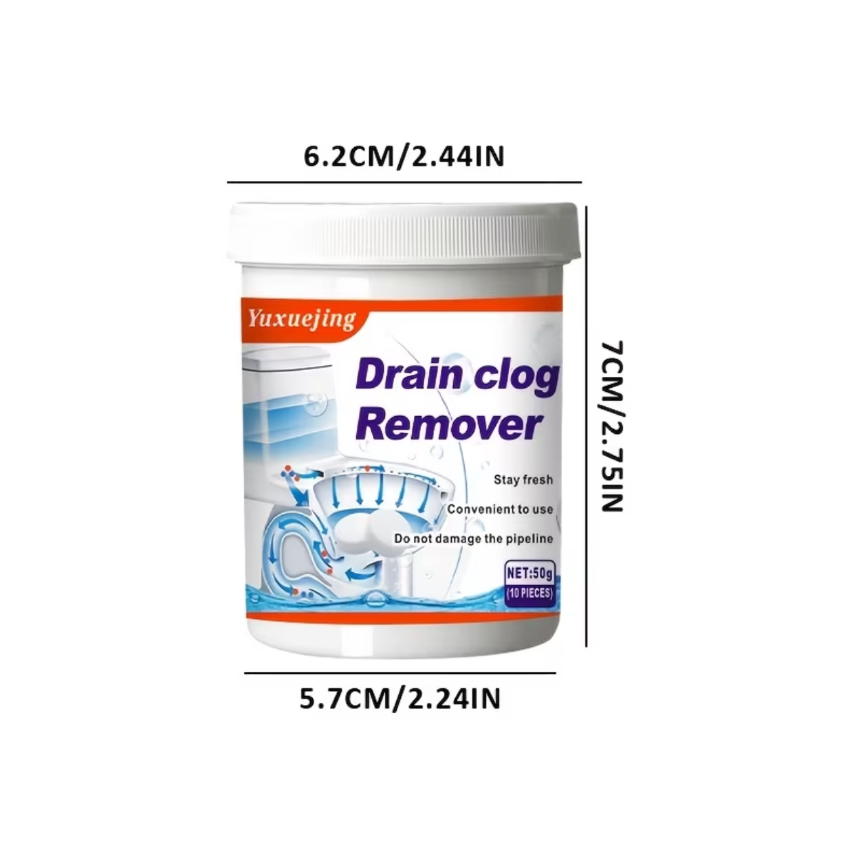 Fast-Acting Toilet & Drain Clog Remover Tablets – Deep Cleaning Effervescent Pipeline Plax Treatment (10-Piece Tub) 3