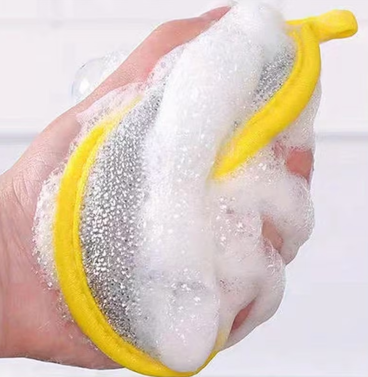 6-Pack Heavy-Duty Double-Sided Mesh Scrubbing Sponges – Round Non-Scratch Dishwashing Pads with Hanging Loop 2