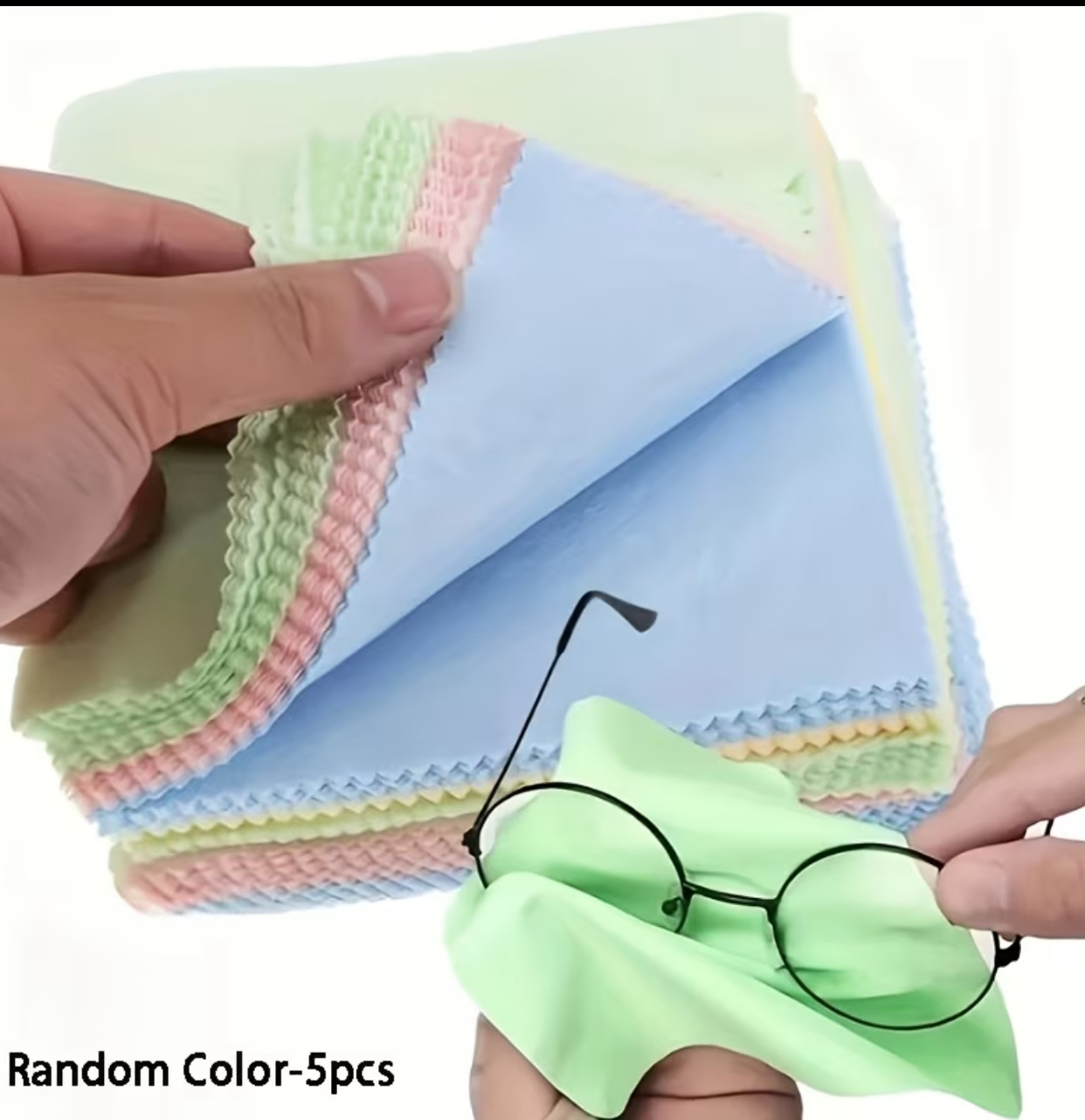 5-Piece Premium Microfiber Eyeglass Cleaning Cloths – Ultra-Soft Random Color Wipes for Lenses, Screens & Monitors 2
