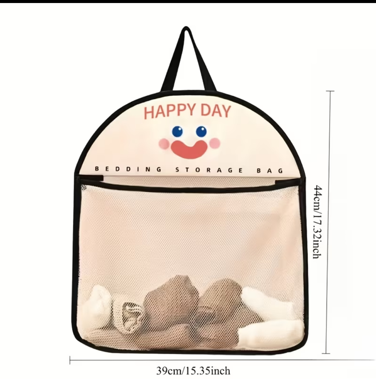 Good Mood" Panda Hanging Mesh Pocket – Breathable Wall-Mount Storage Bag for Socks & Underwear