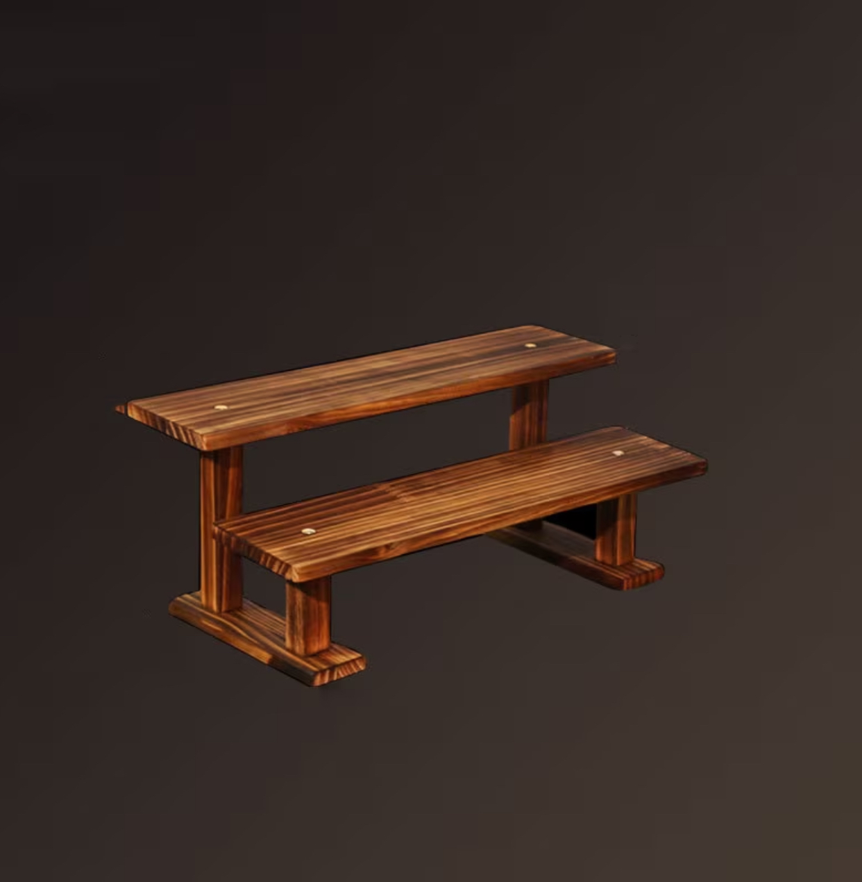 3-Piece 2-Tier Solid Wood Desktop Plant Stand – Tiered Pedestal Riser with 2 Cleaning Cloths