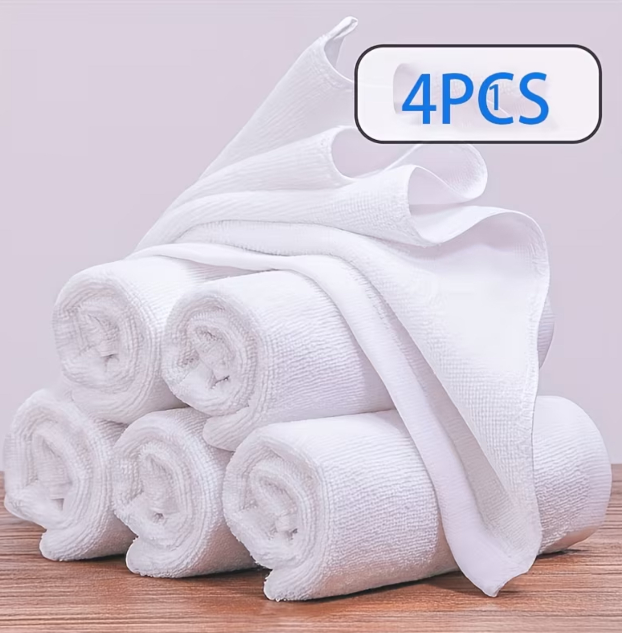 Ultra-Soft White Microfiber Washcloth Set (4-Pack)