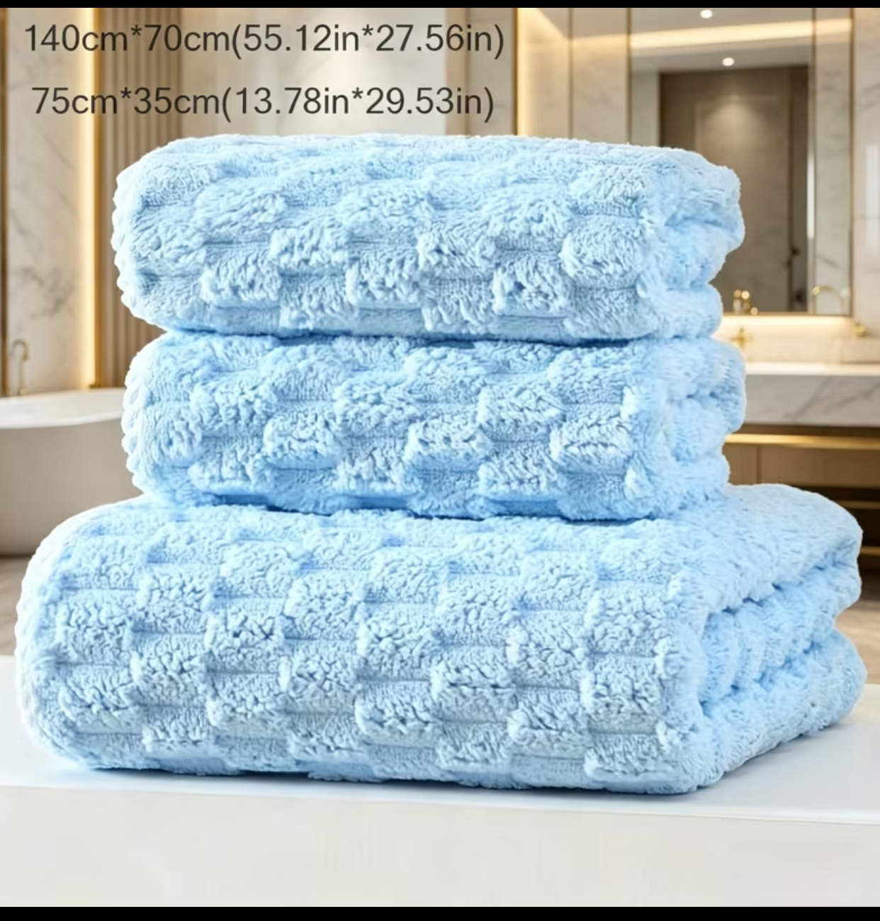 3-Piece Textured Beige Towel Set Textured Checkerboard Cream Bath and Hand Towel Set 3