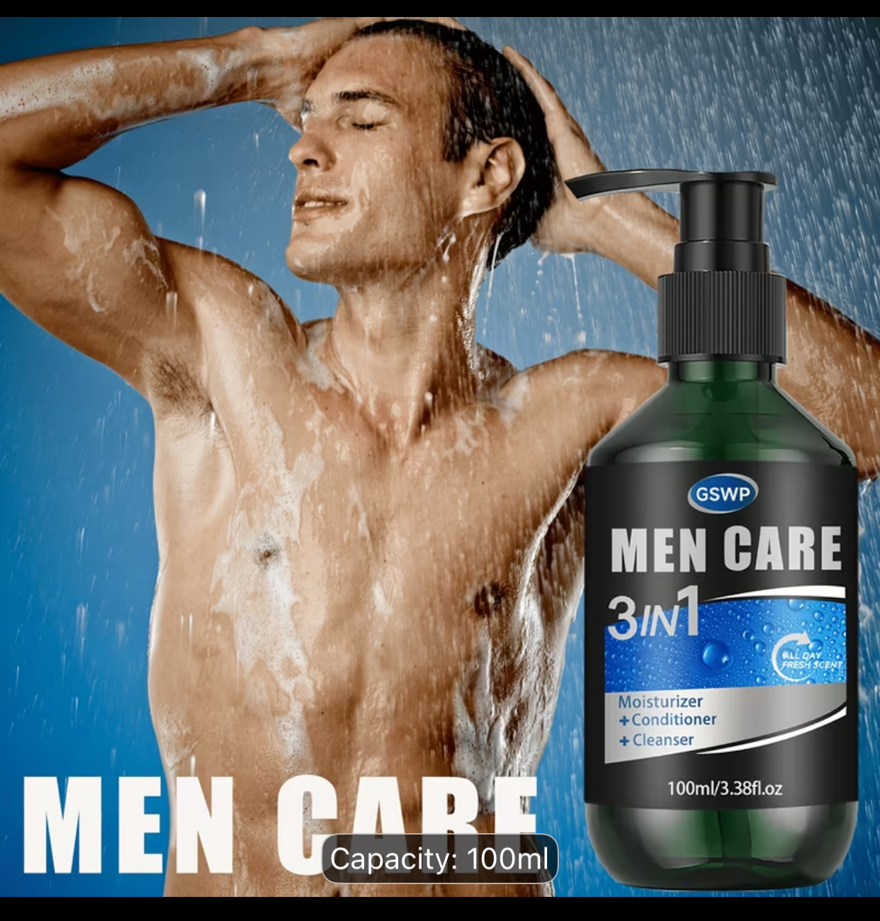 Men's 3-in-1 Shower Gel GSWP Men Care 3-in-1 Body Wash and Shampoo (100ml)