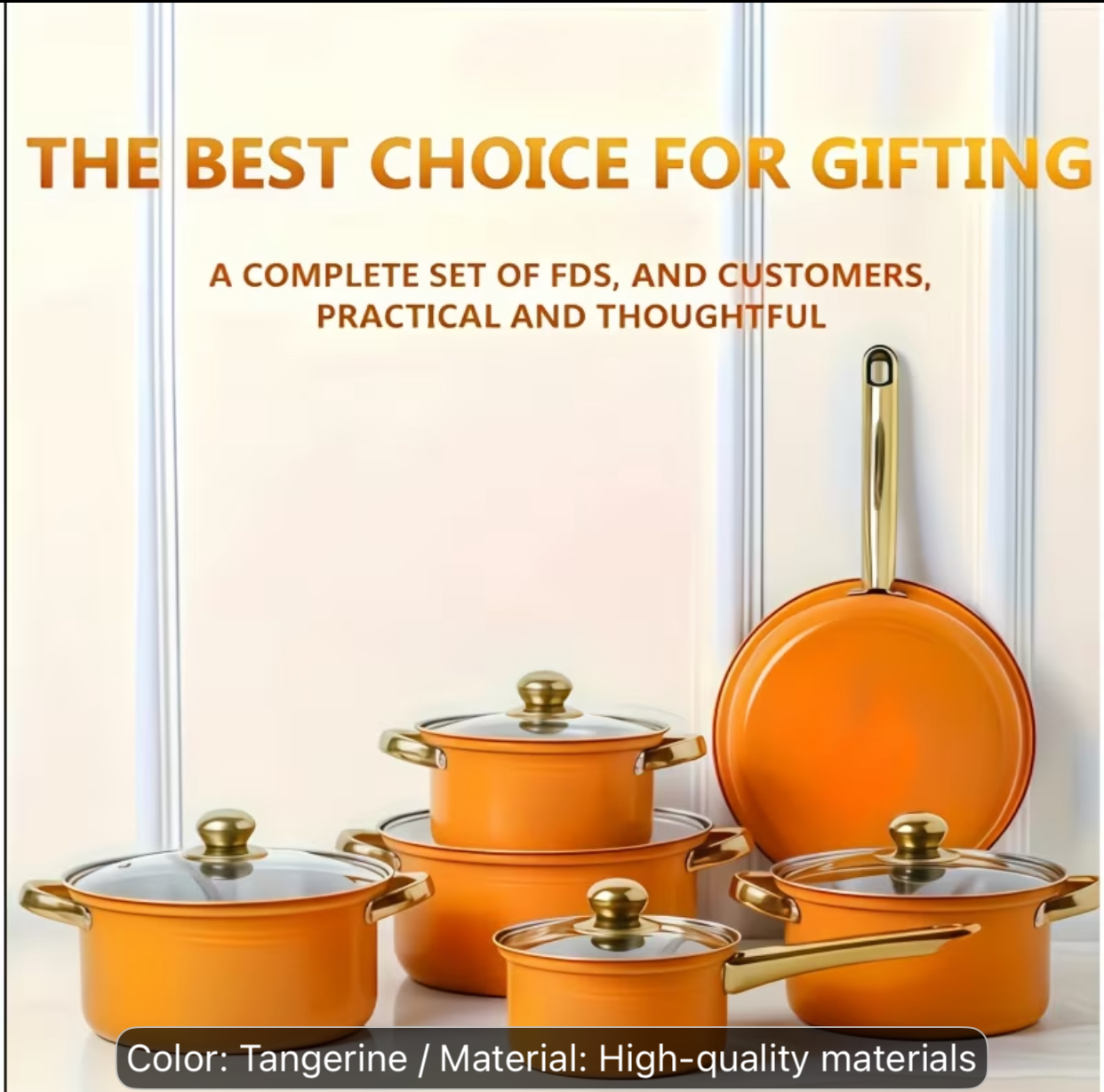 Vibrant Orange Enamel-Coated Aluminum Cookware Dimensional Guide 2