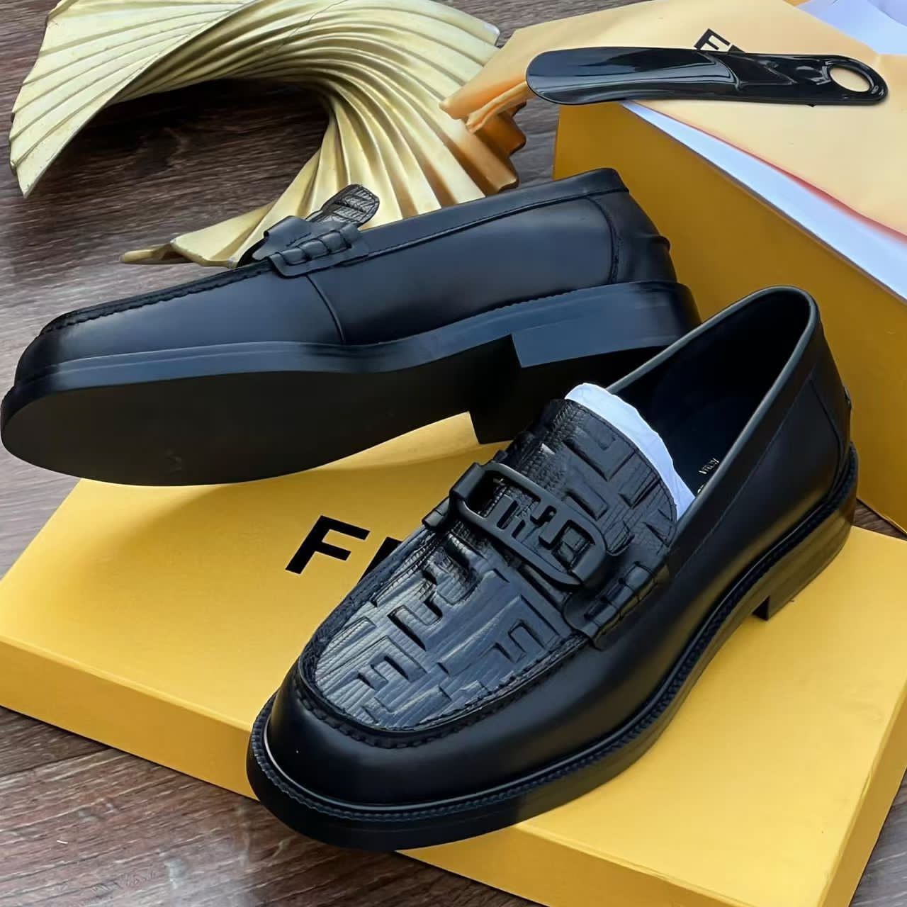 Men's Luxury Embossed Leather Loafers – Premium Black Slip-On Dress Shoes, Textured Geometric Pattern Penny Moccasins, Formal Business & Wedding Low Heel Flats