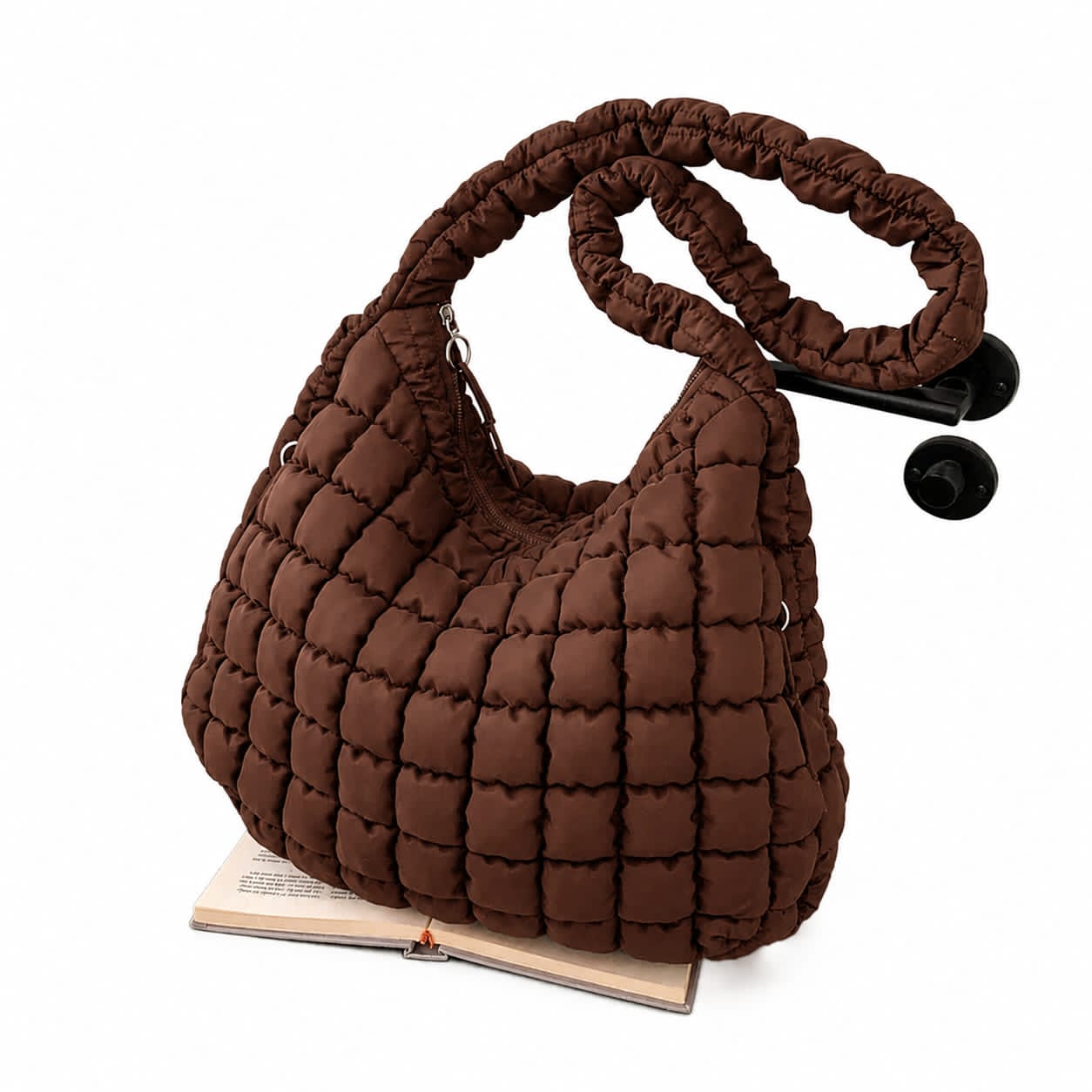 Women's Trendy Quilted Puffer Shoulder Bag – Premium Cloud Tote Bag, Soft Ruched Padded Hobo Bag, Large Capacity Lightweight Crossbody Purse for Casual Travel & Shopping 