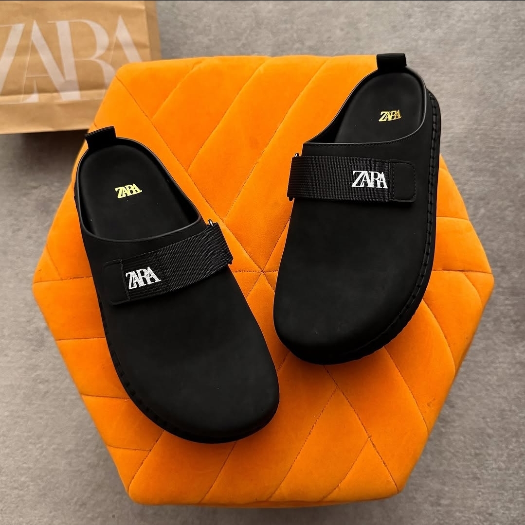 Men's Matte Leather Clog Mules | Unisex Retro Round Toe Slippers with Adjustable Hook-and-Loop Strap | Casual Low-Profile Slip-On Shoes 2