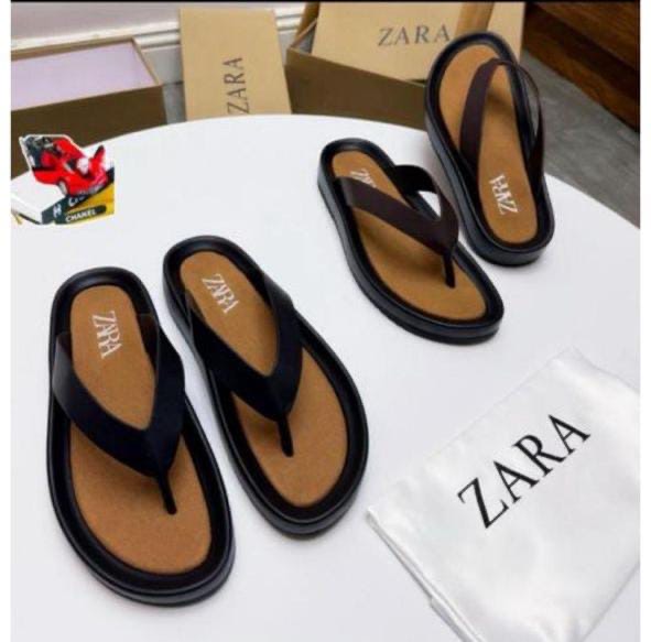 Zara Minimalist Thong Sandals (Dark Brown)