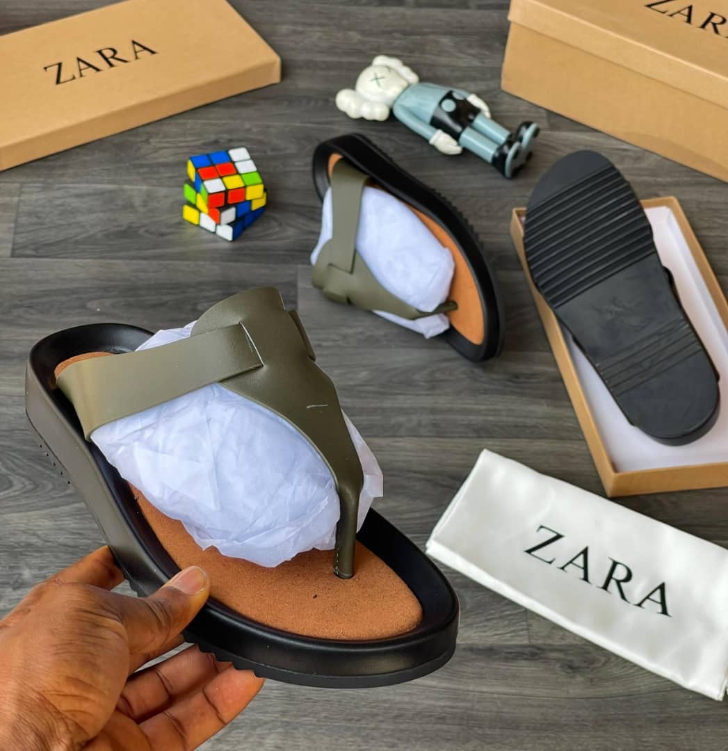 Zara Double-Strap Slides (Dark Brown)  