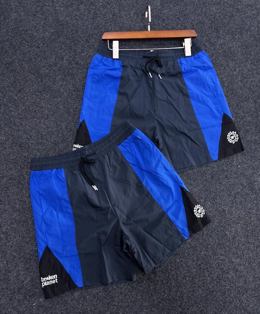 Broken Planet Panel Track Shorts (Navy/Cobalt Blue)