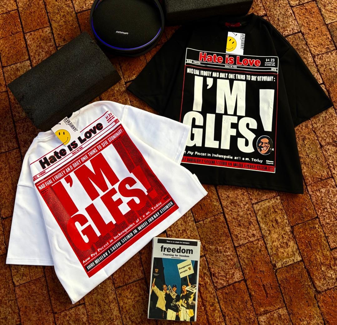 Hate is Love" Newspaper Graphic T-Shirt