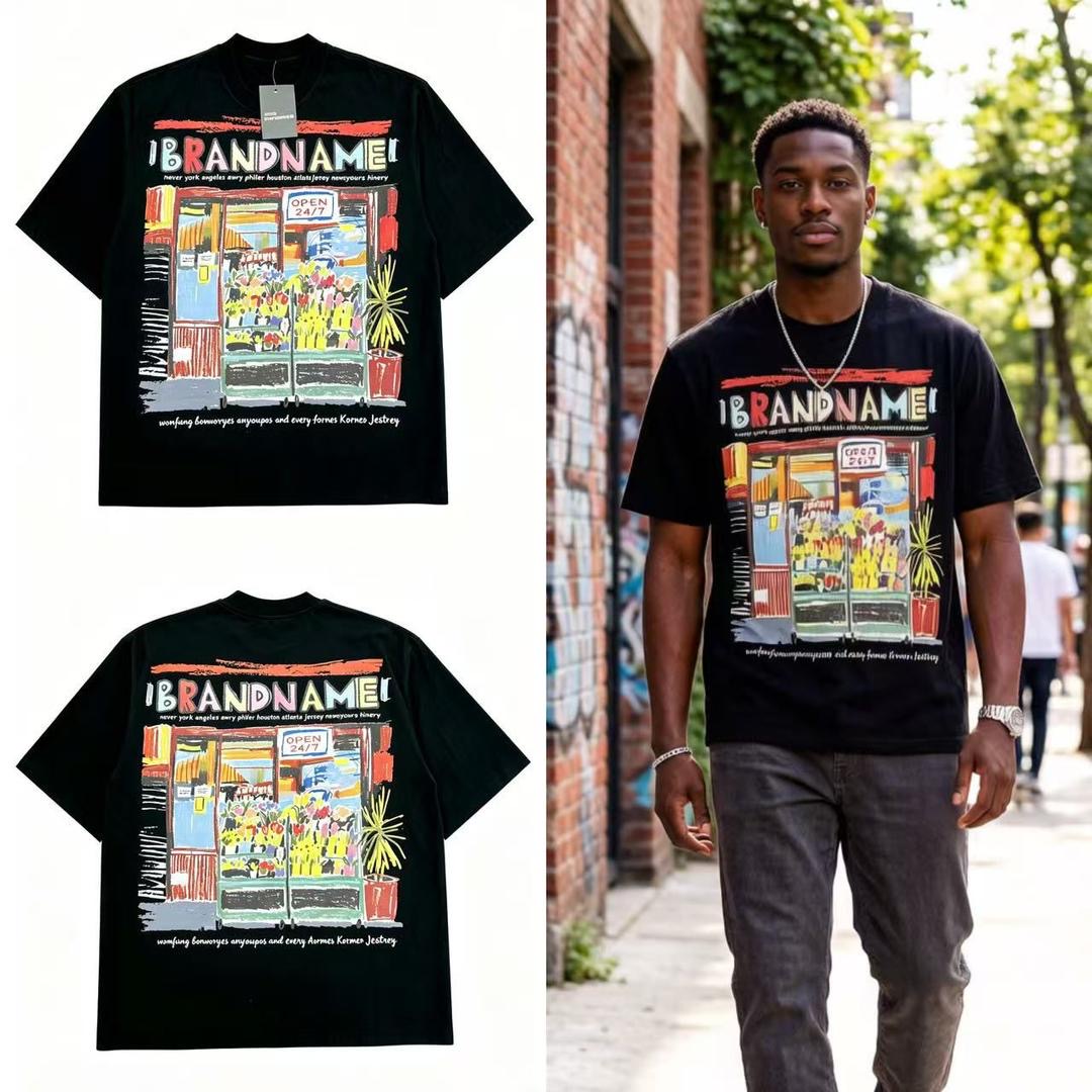 Brandname" Open 24/7 Street Market T-Shirt