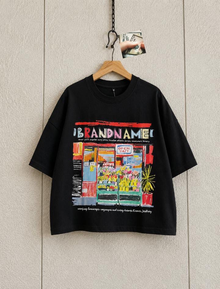 Brandname" Open 24/7 Street Market T-Shirt 2