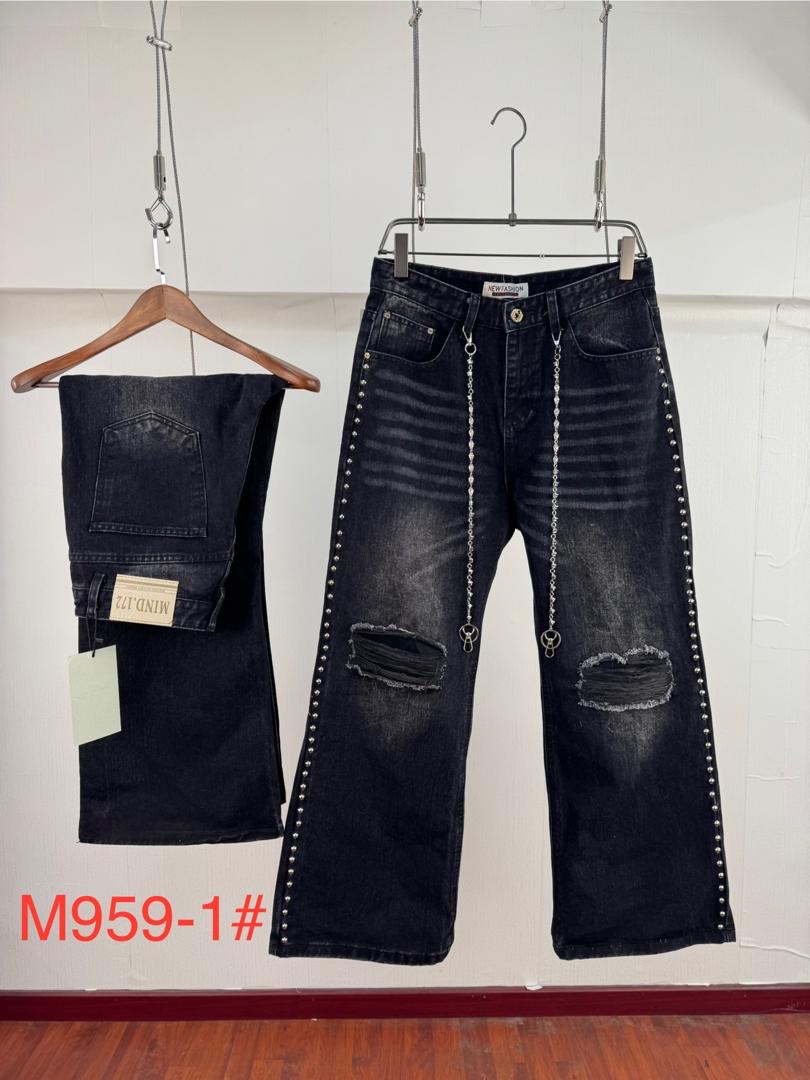 Jet Black Raw-Edge Utility Pocket Jeans