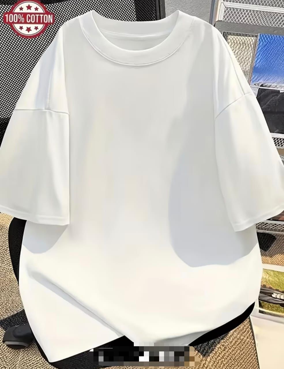 Over-Sized Drop-Shoulder T-Shirt – Off-White / Cream