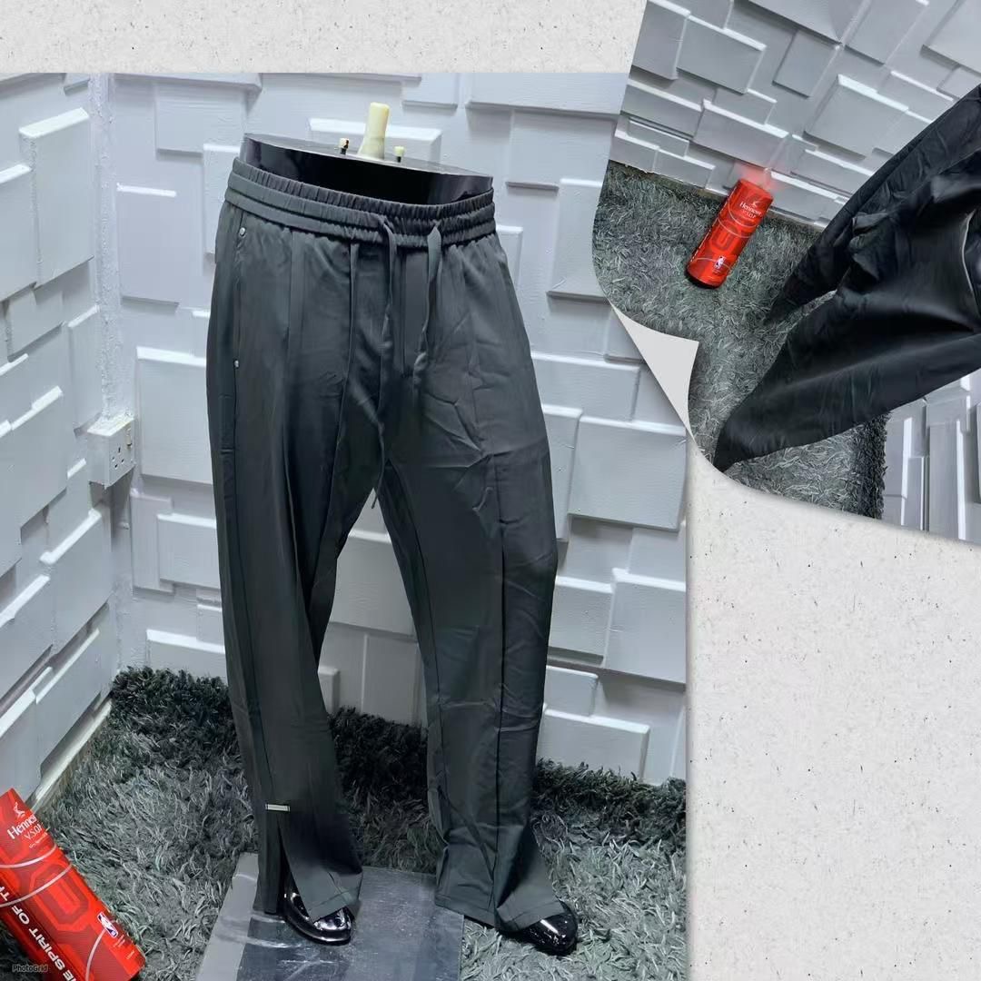 Charcoal Grey Wide-Leg Drawstring Trousers