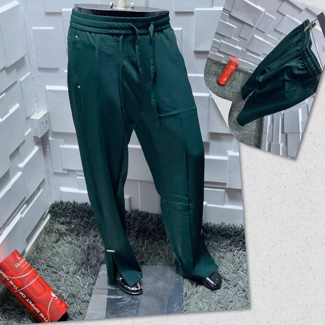 Emerald Green Wide-Leg Drawstring Trousers