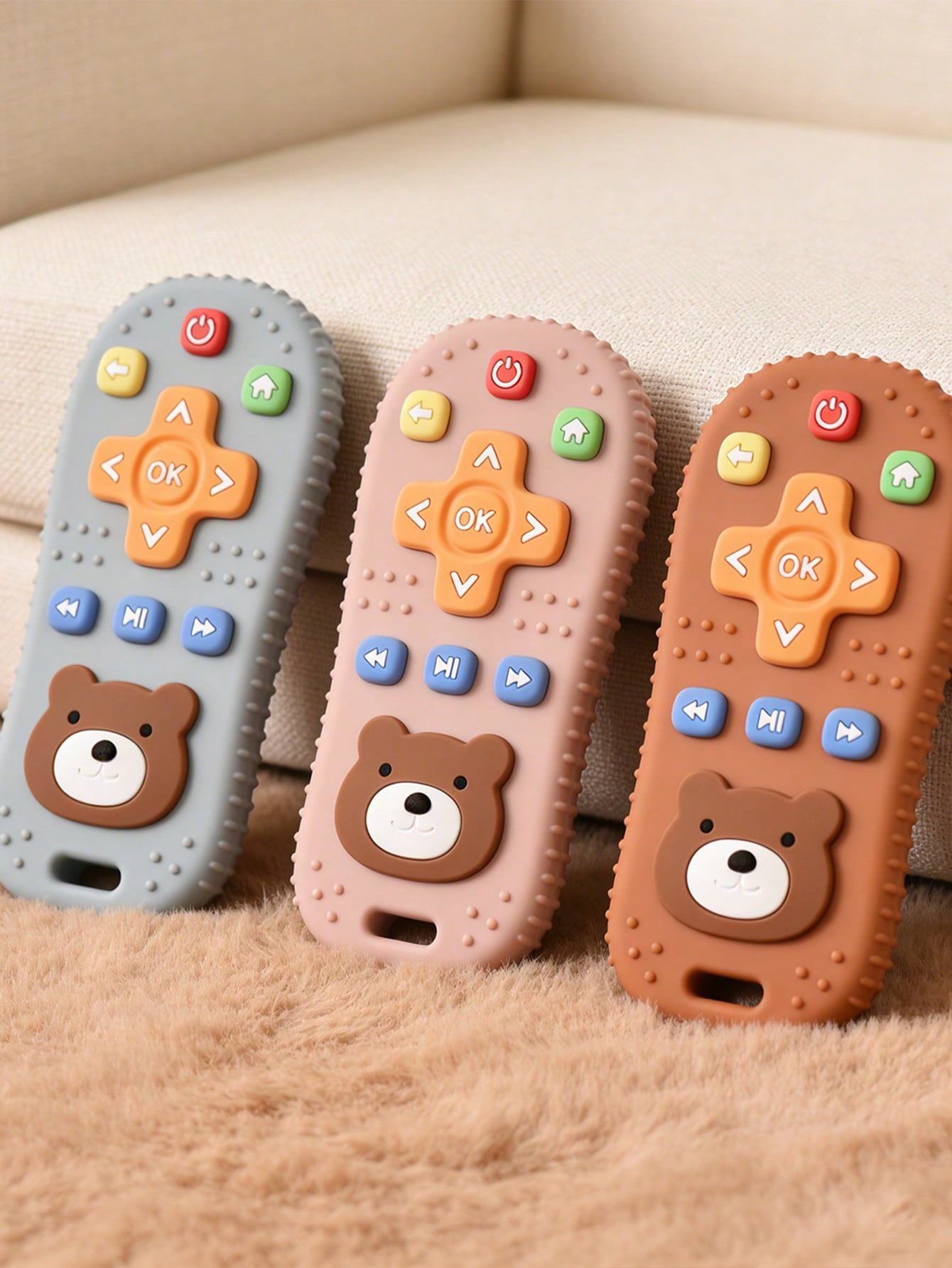 Silicone Bear-Themed Toy Remote Control Teethers