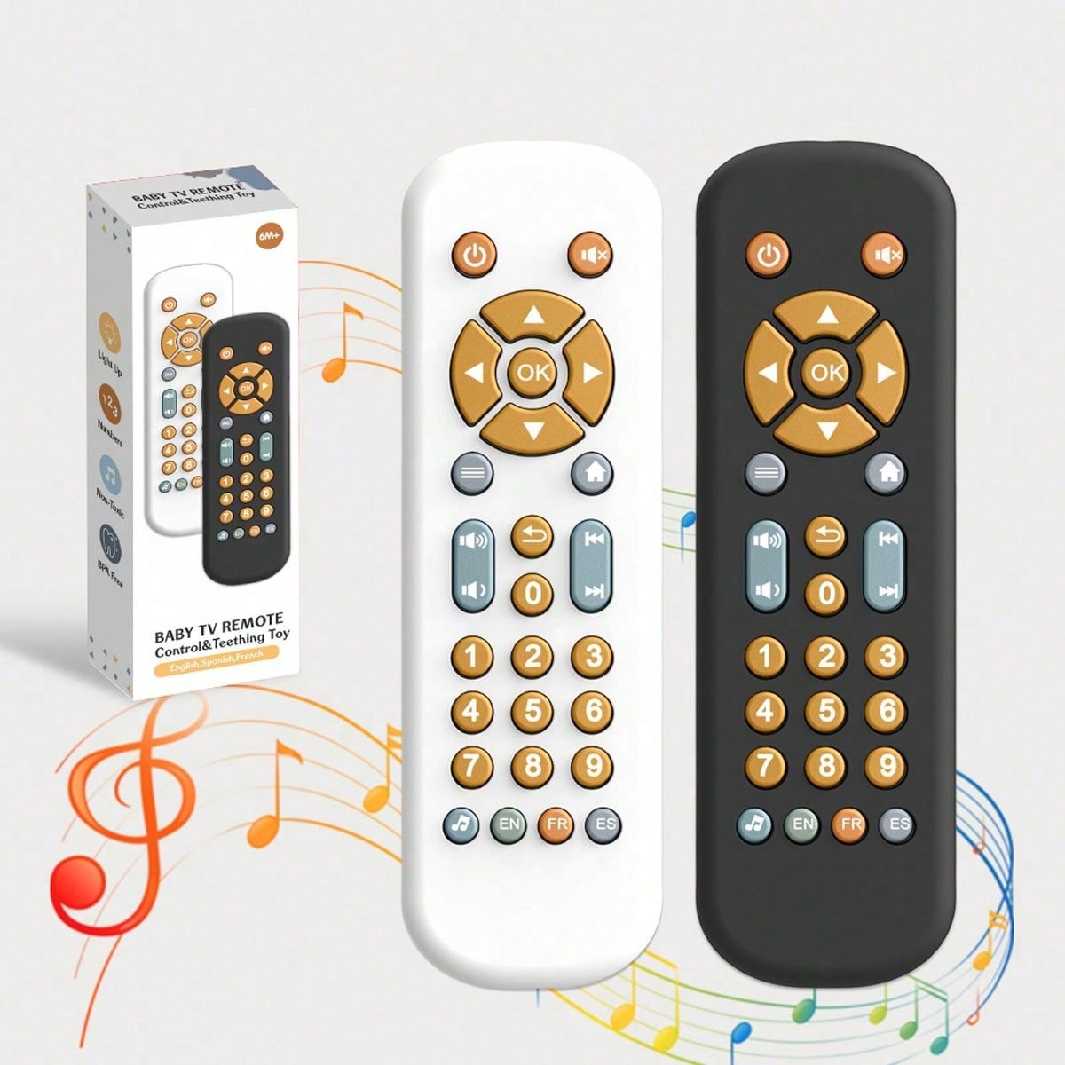 Trilingual Baby TV Remote Control Teething Toy