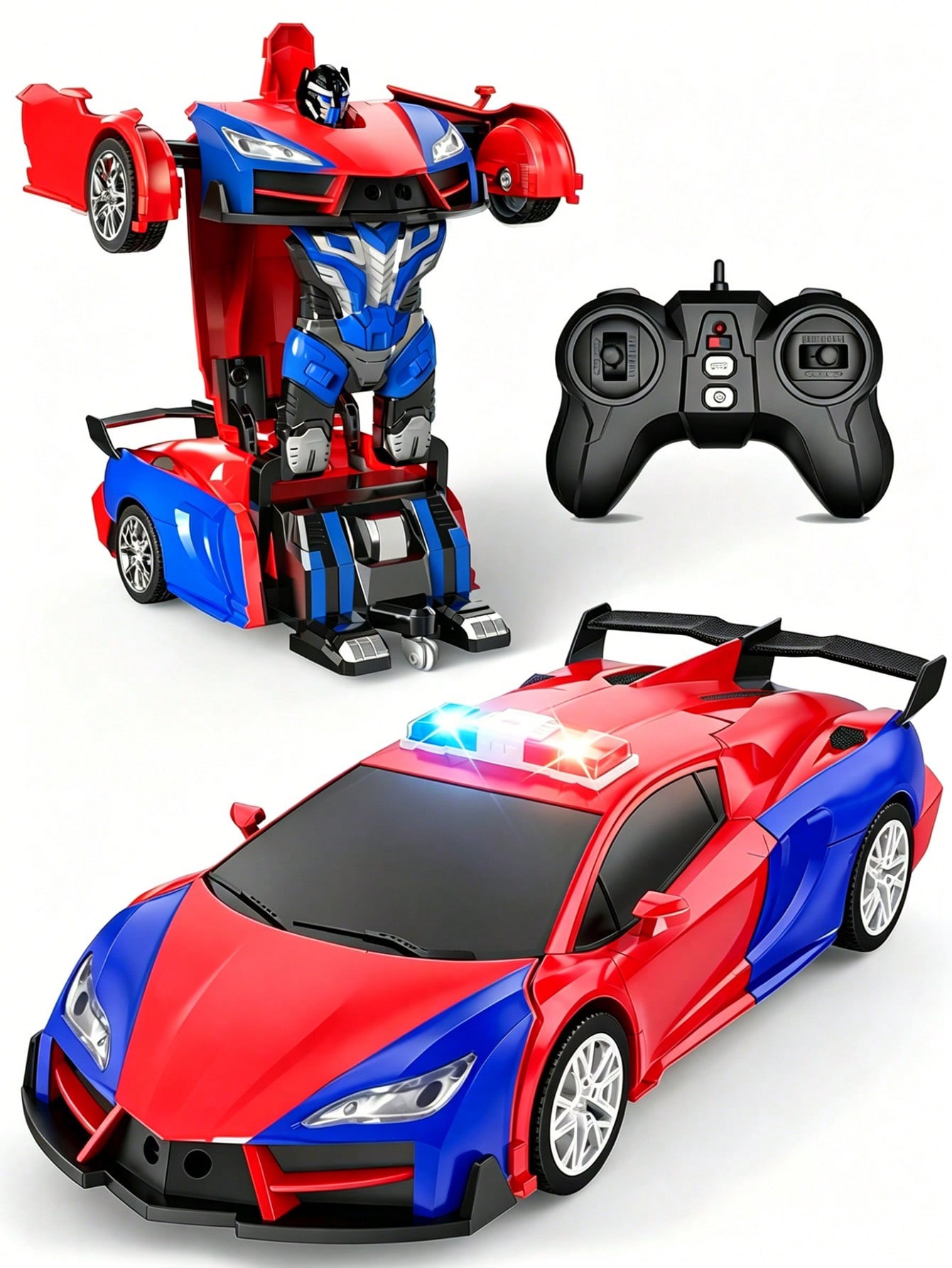 2-in-1 Remote Control Transforming Police Car Robot