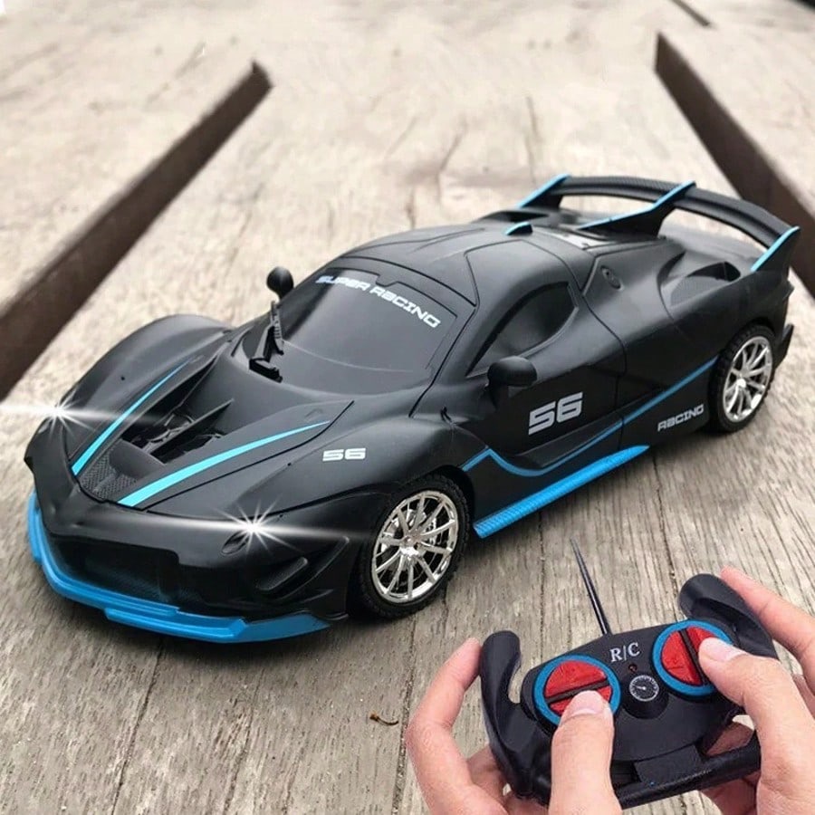 Sleek 1:16 Scale Matt-Black RC Supercar