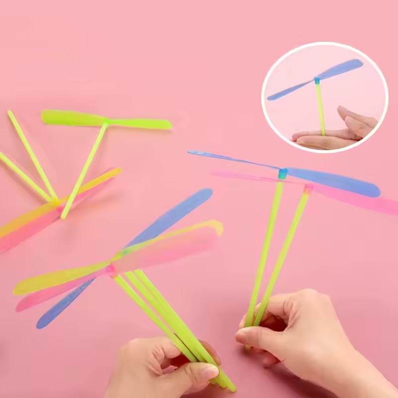 Plastic Bamboo Dragonfly Propeller Toys