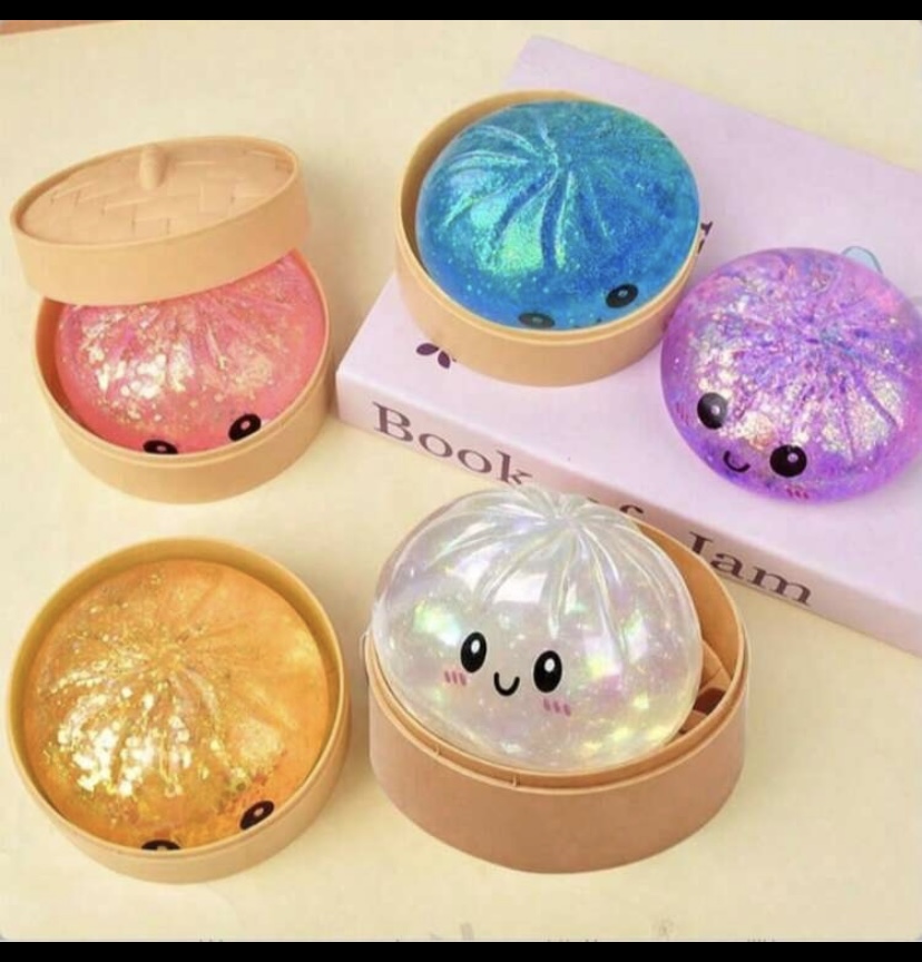 Glitter Bao Dumpling Squishy Fidget Toys