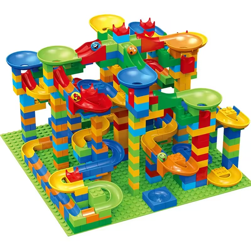 Emoji Face Building Block Marble Run Set