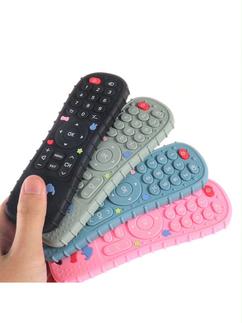 Textured Silicone Smart TV Remote Teething Toy