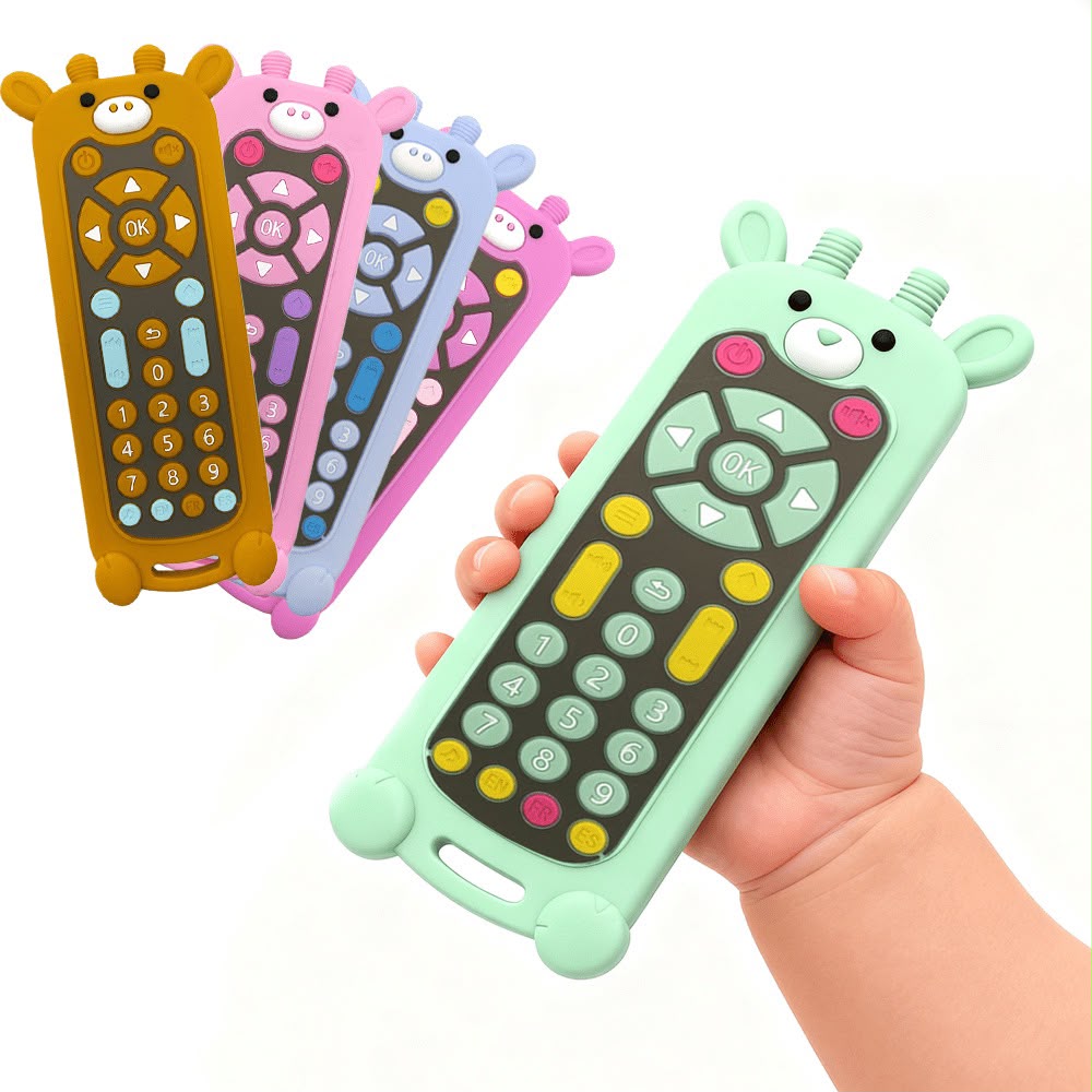 Giraffe-Themed Silicone Musical Remote Control Teether