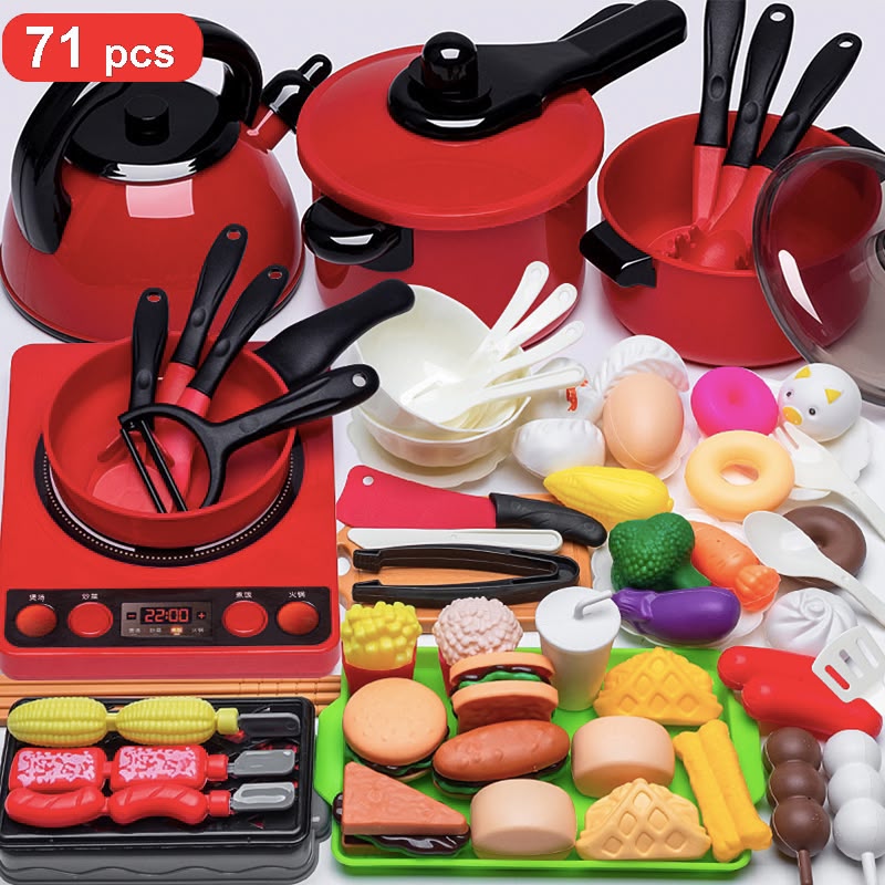 71-Piece Comprehensive Play Food & Cookware Set
