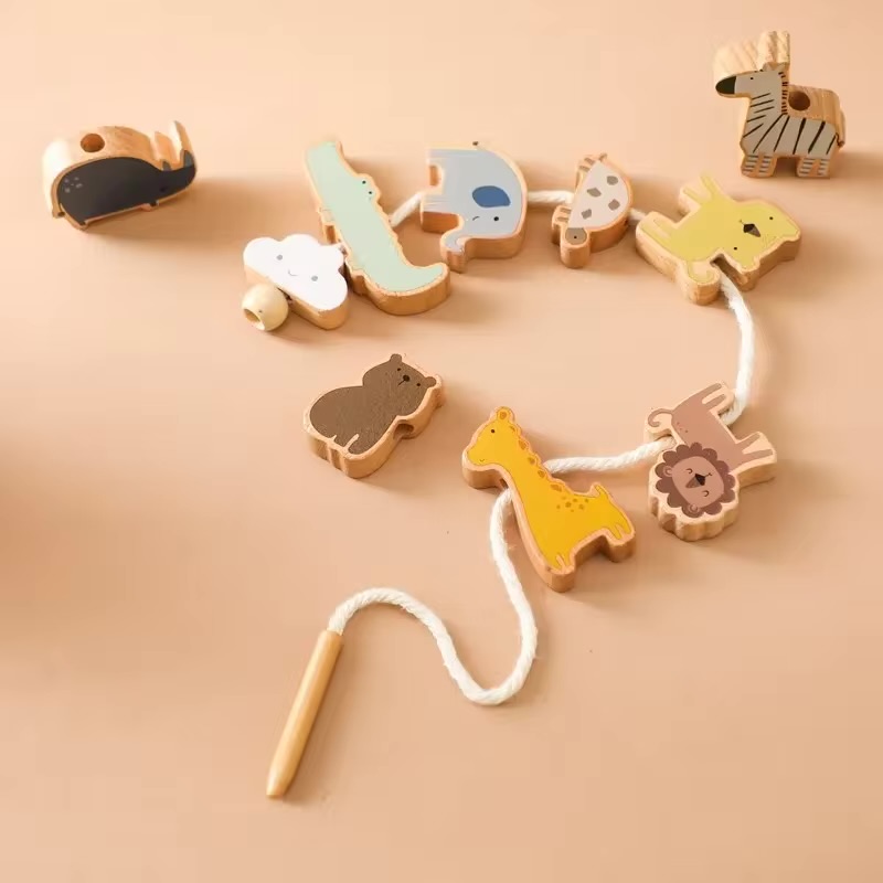 Wooden Animal Threading & Lacing Toy