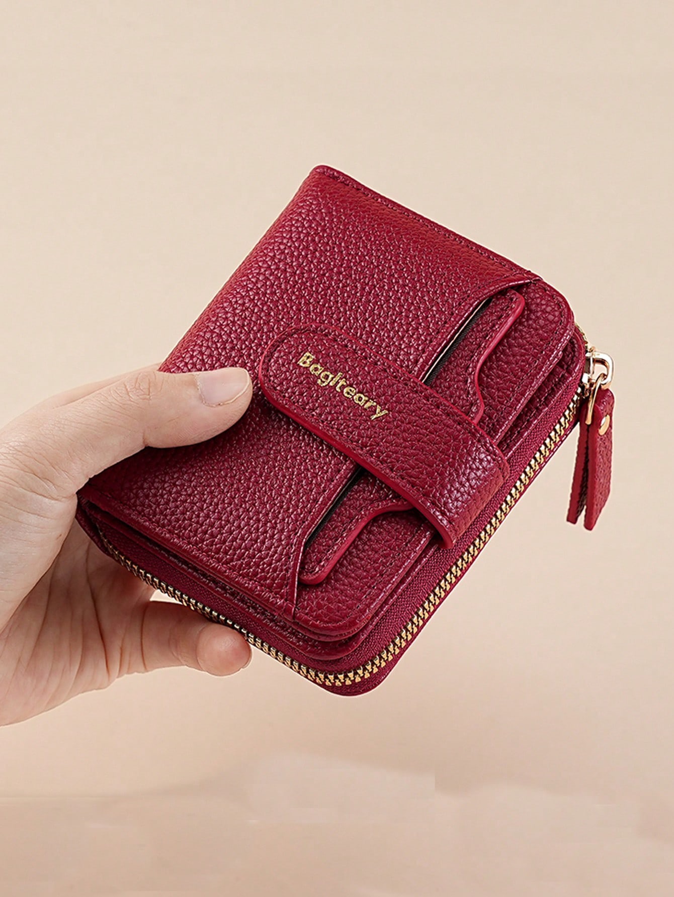 Multi-Slot Pebbled Tab Wallet