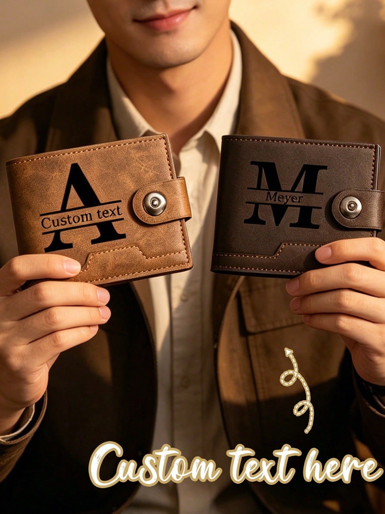 Personalized Snap-Tab Bifold Wallet