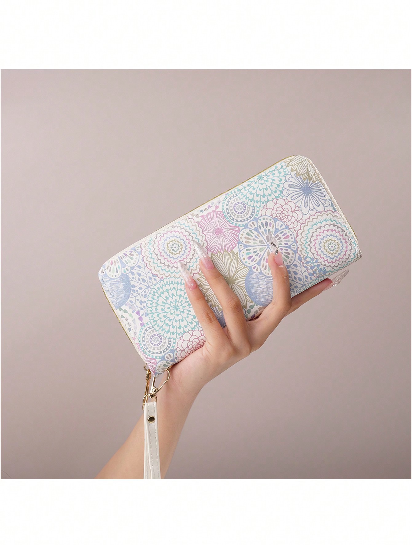 Pastel Mandala Print Wristlet