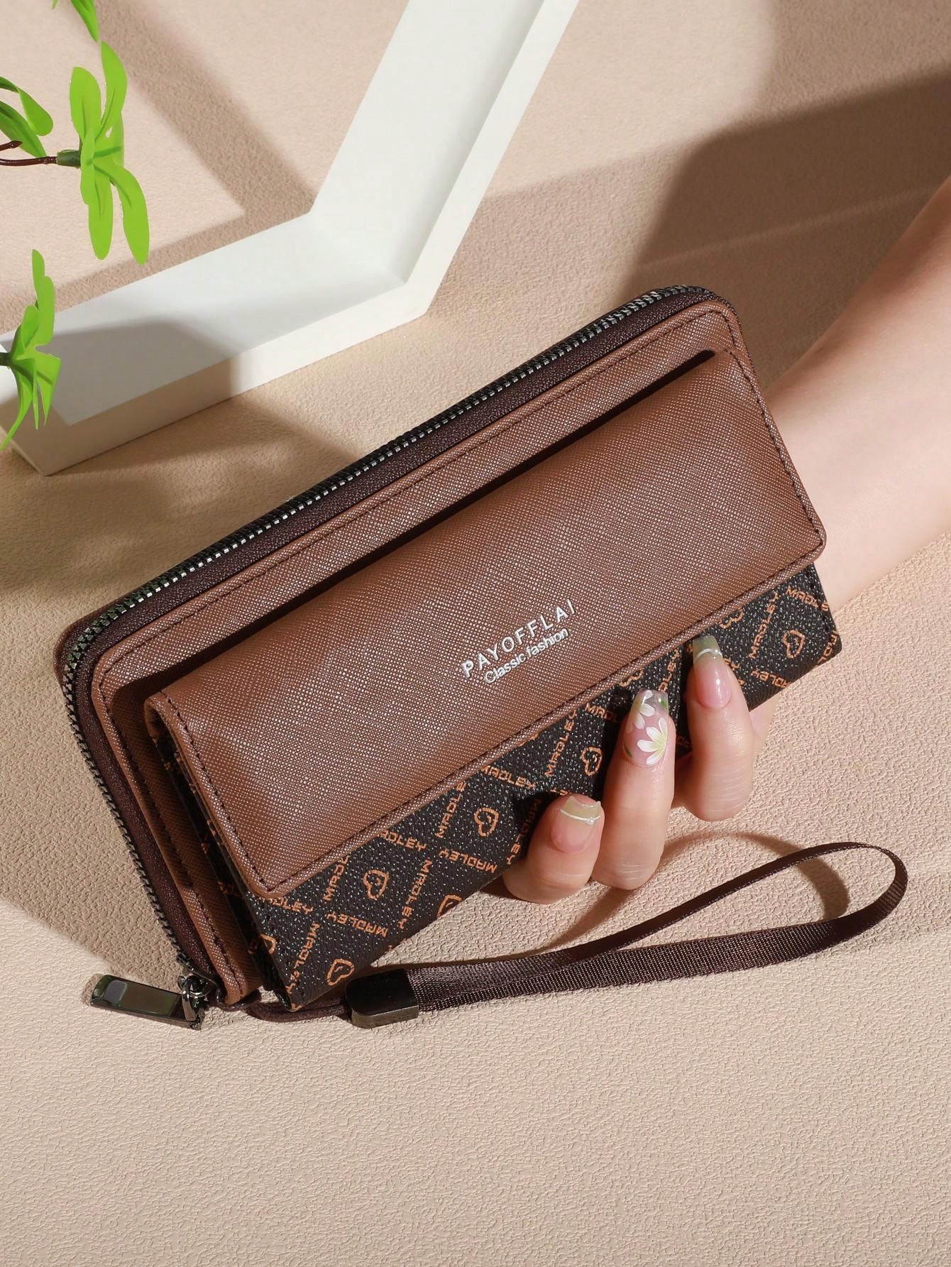 PAYOFFLAI Monogram Block Clutch