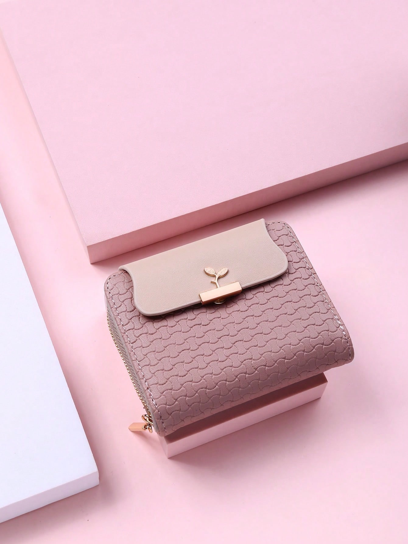 Petite Embossed Leaf Wallet