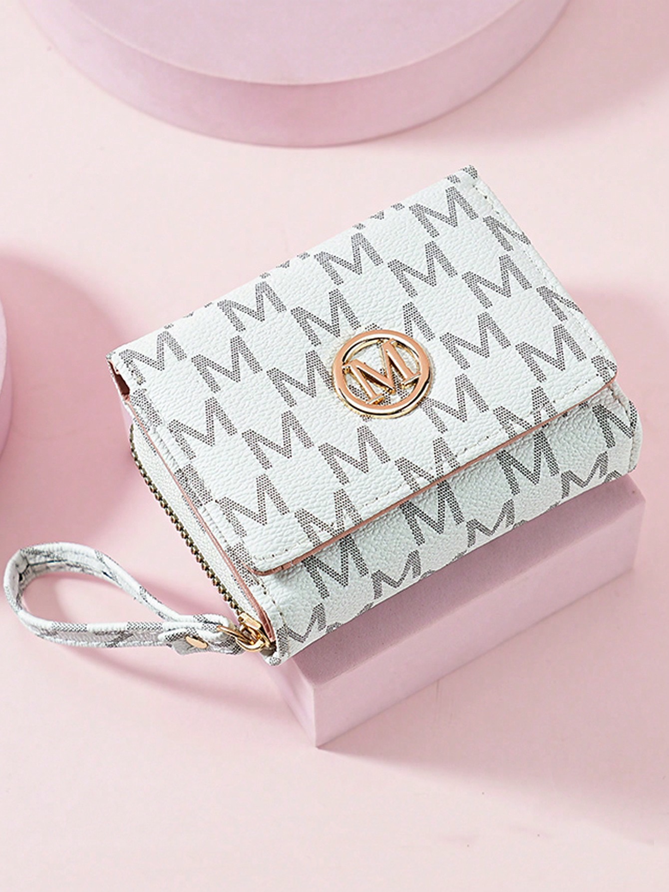 Two-Tone Pastel Strap Wallet