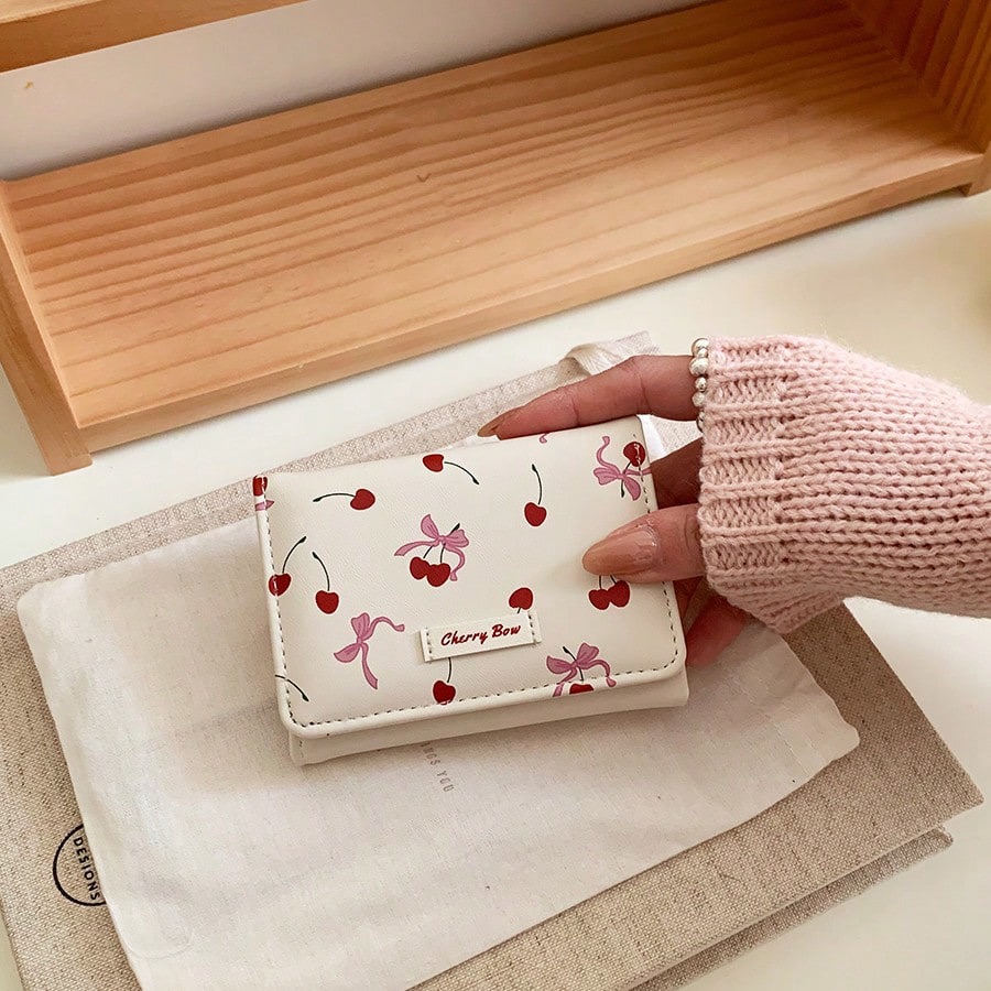 Cherry Bow" Compact Wallet