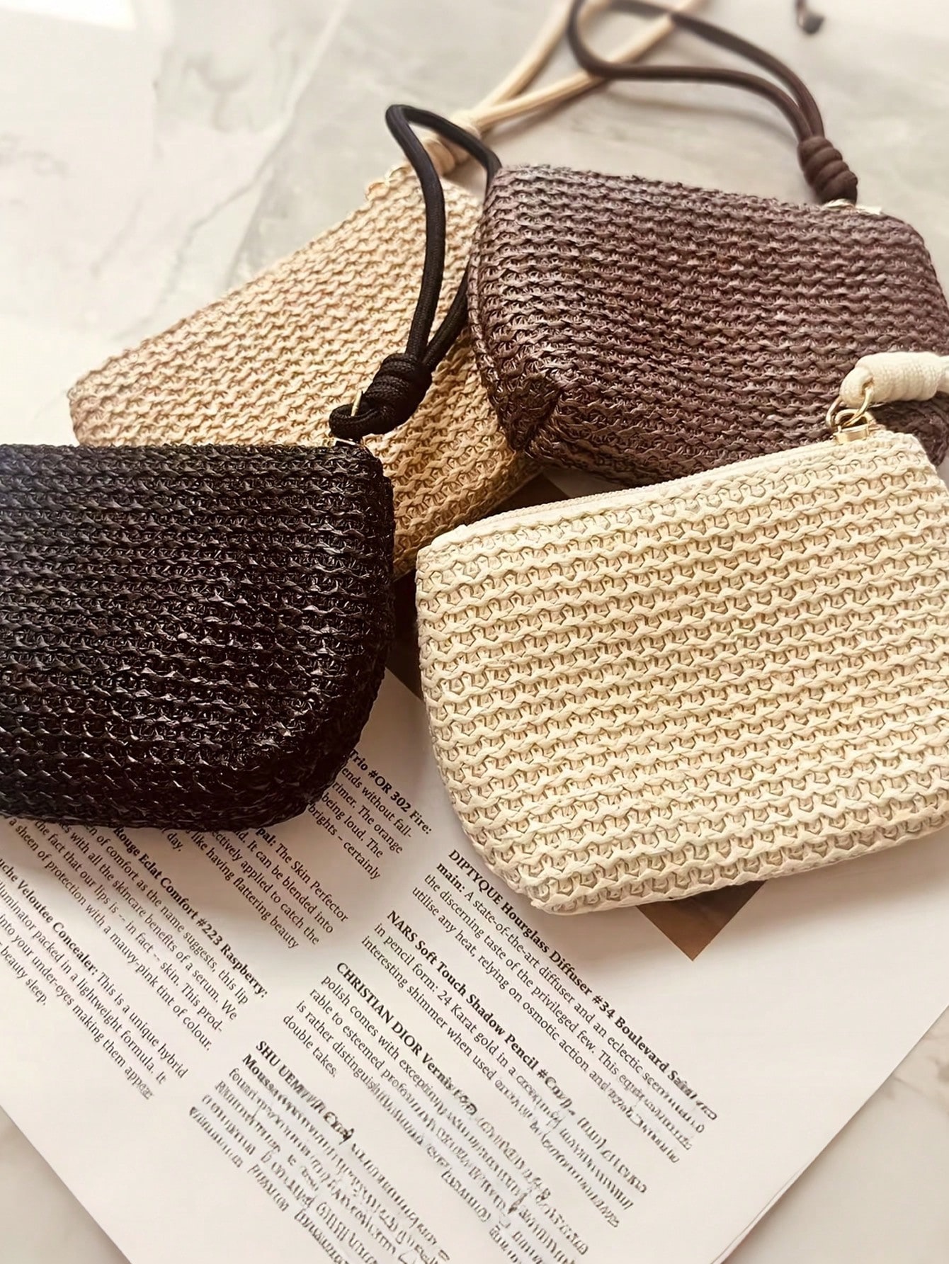 Woven Straw Coin Purses