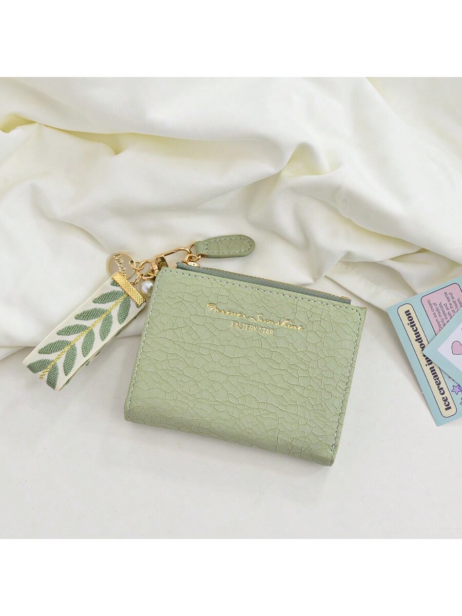 1. "Eastern Star" Sage Pearl-Zipped Wallet