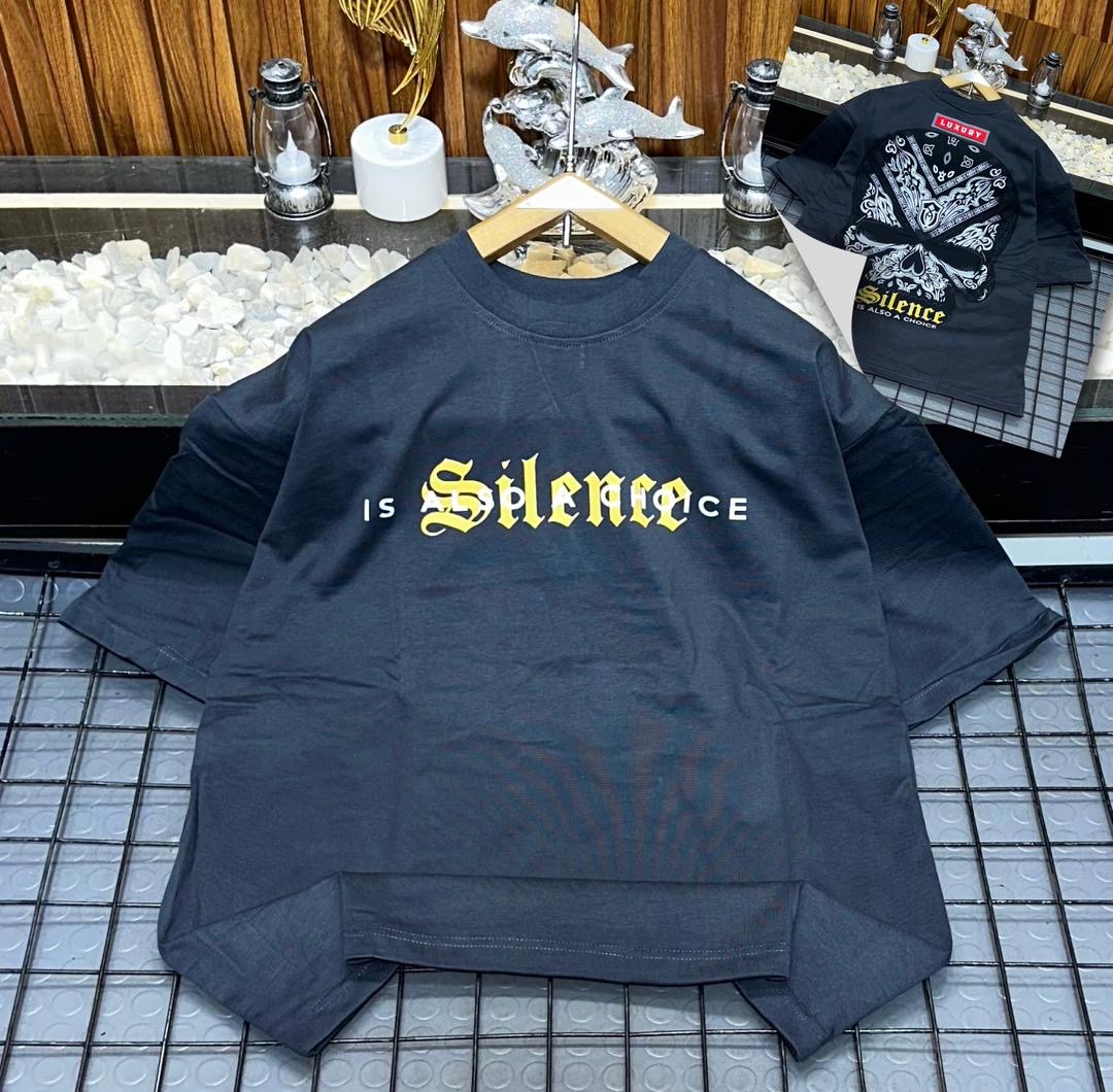 Silence Is Also A Choice" Bandana Skull Tee – Vintage Charcoal Grey