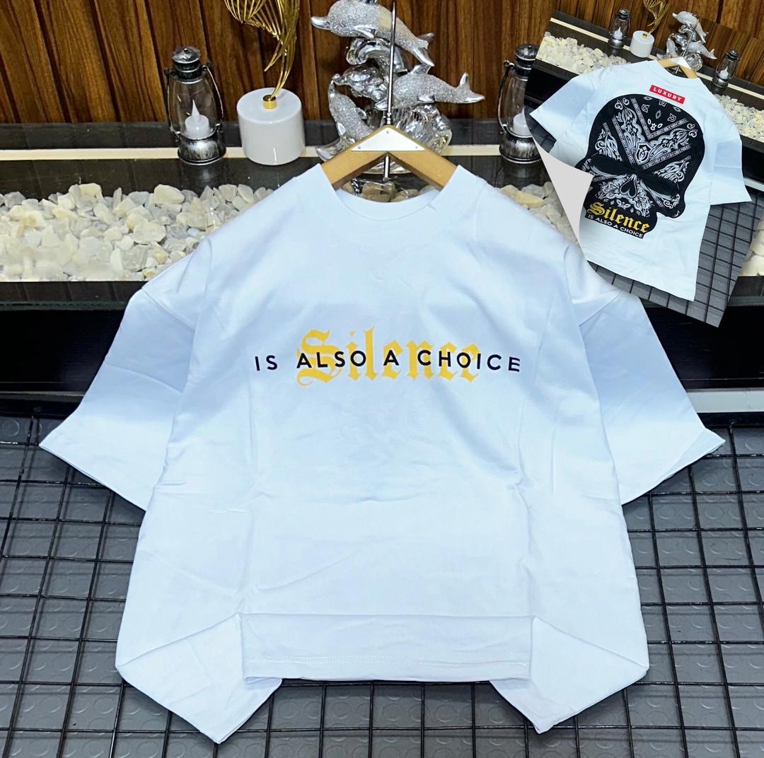 Silence Is Also A Choice" Bandana Skull Tee – Pure White
