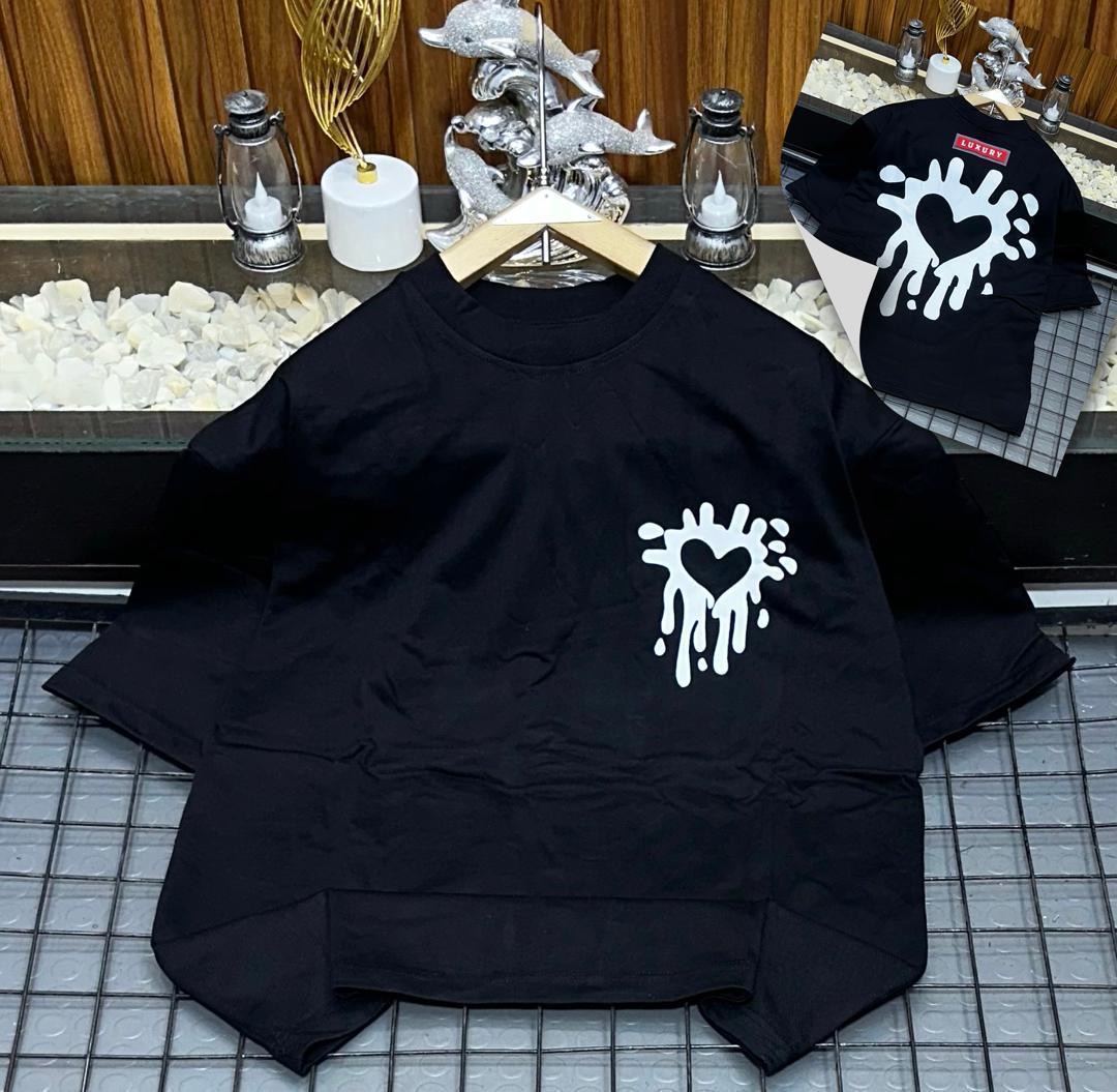 Liquid Splatter Bleeding Heart Tee – Core Black