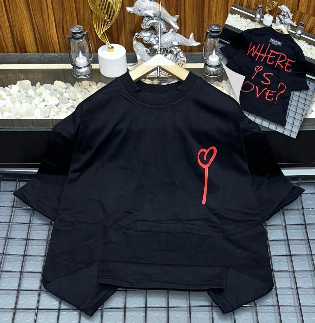 Where Is Love?" Graffiti Heart Tee – Onyx Black
