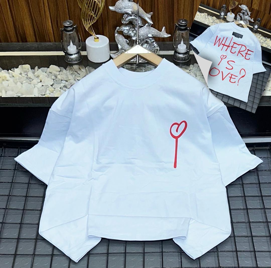 Where Is Love?" Graffiti Heart Tee – Optical White